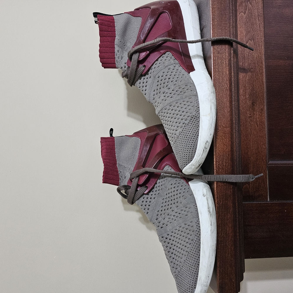 Gray and Burgundy Bally AVALLO Sock Sneakers